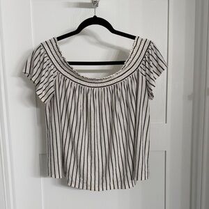 American Eagle Outfitters Black and White Striped Blouse